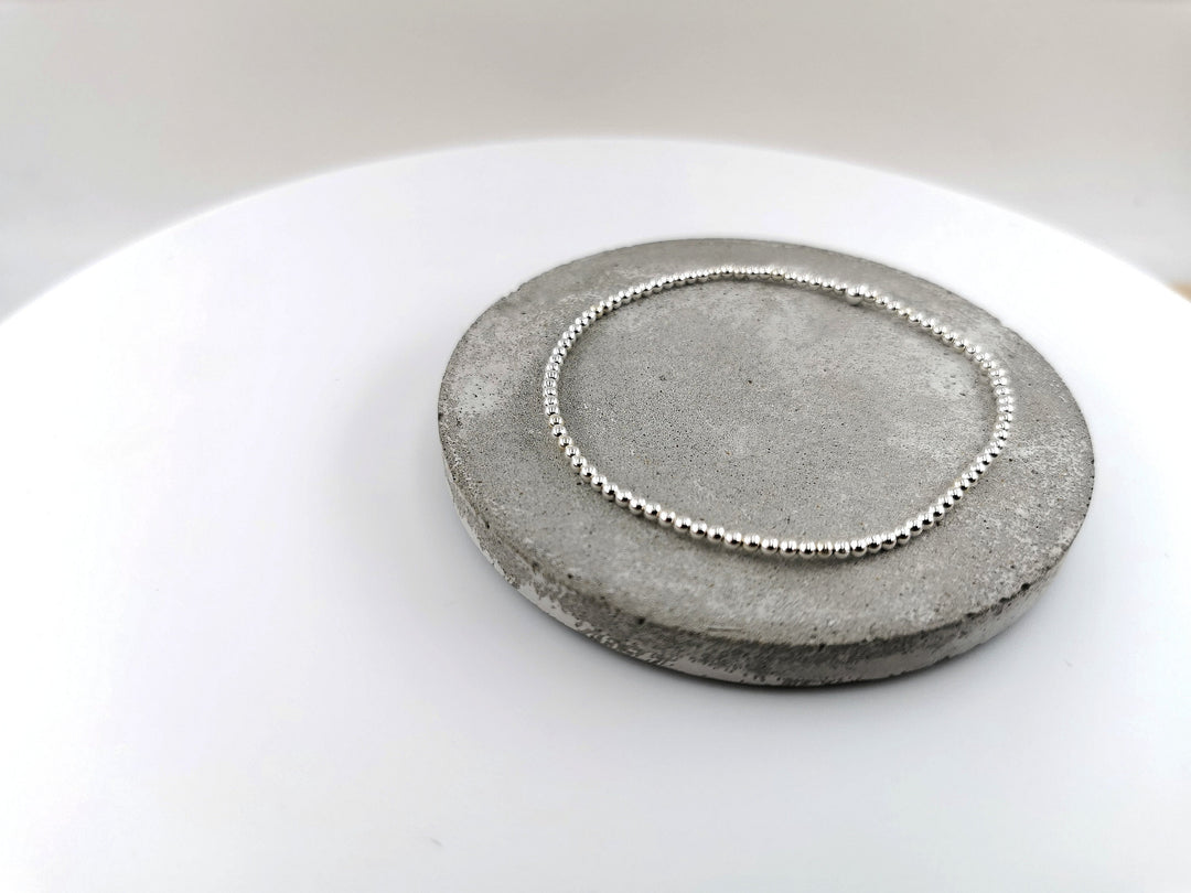 925 Silver Ball Bracelet , Stretchy Bracelet