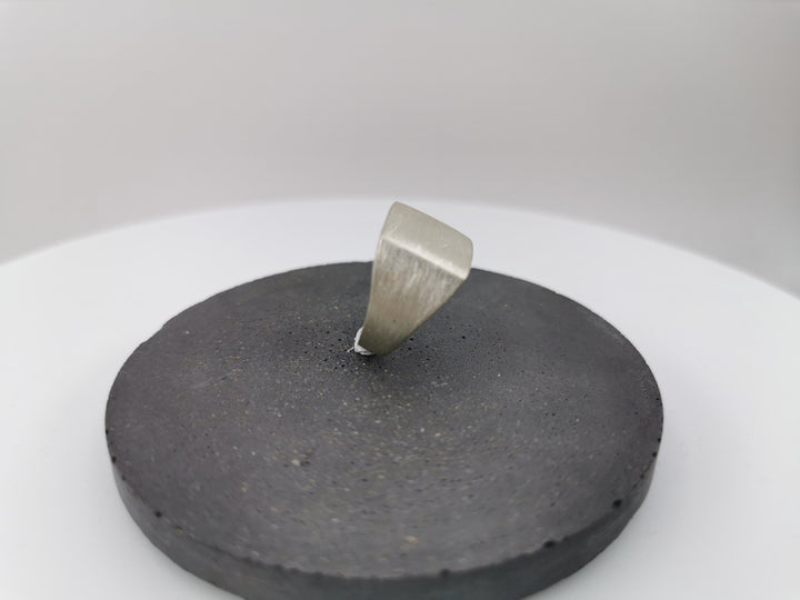Matte Rectangular Signet Ring — 925 Silver