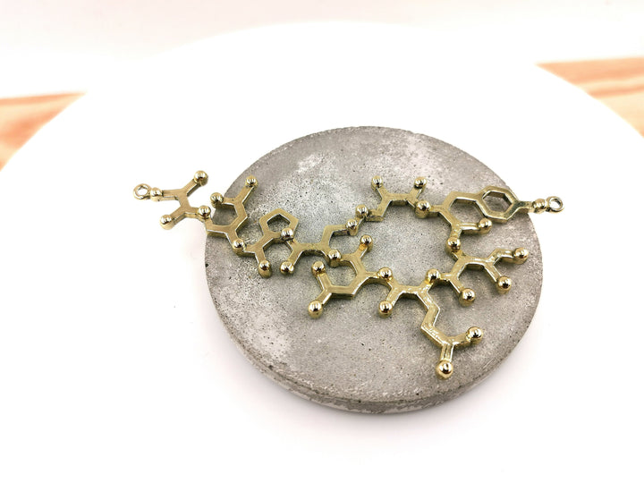 Oxytocin Necklace, Molecular Structure Necklace, Gold Oxytocin Molecule