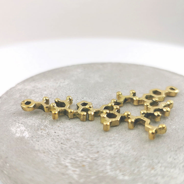 Oxytocin Molecule Necklace — Brass