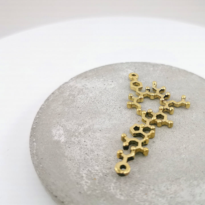 Oxytocin Molecule Necklace — Brass