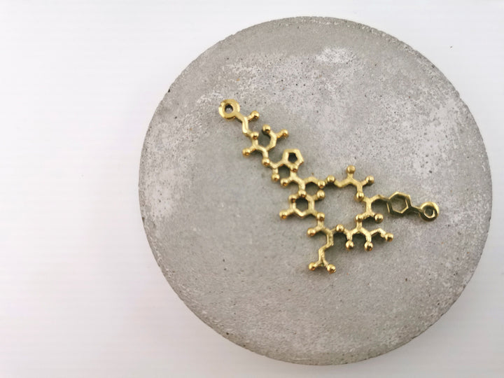 Oxytocin Molecule Necklace — Brass
