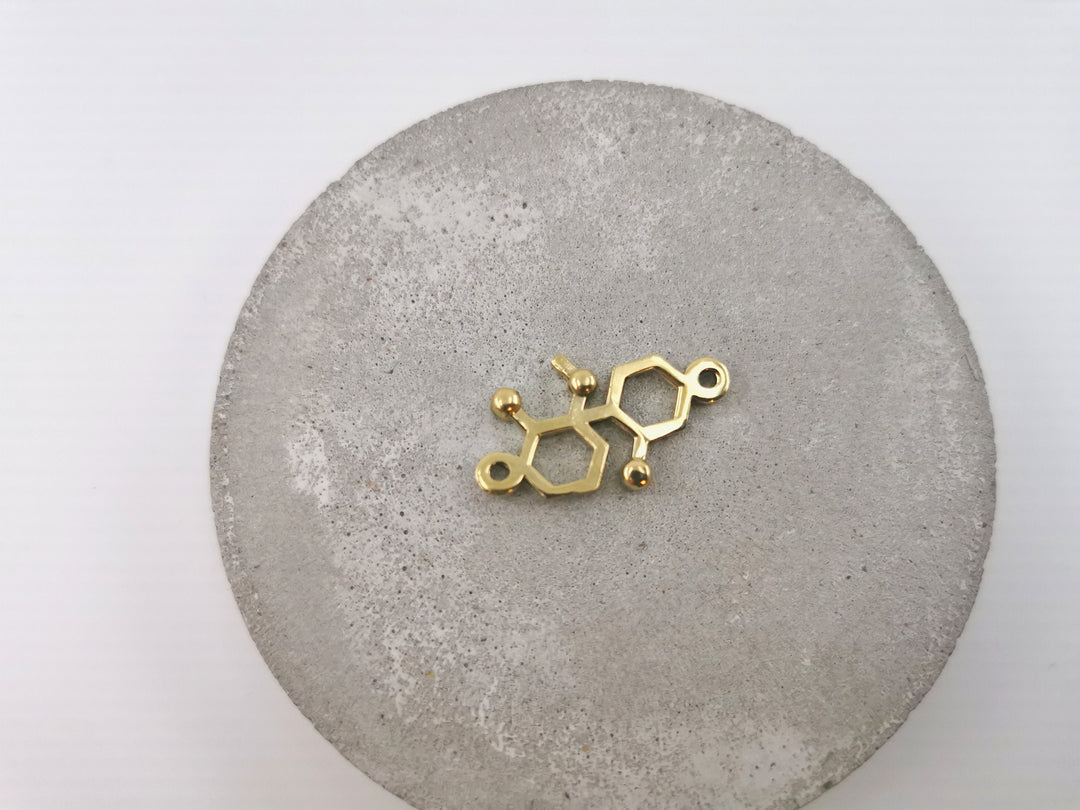 Ketamine Molecule Necklace — Brass