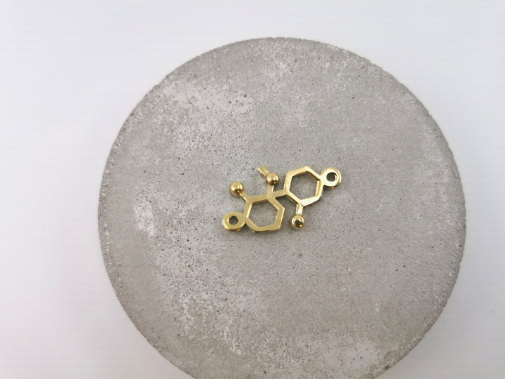 Ketamine Molecule Necklace — Brass