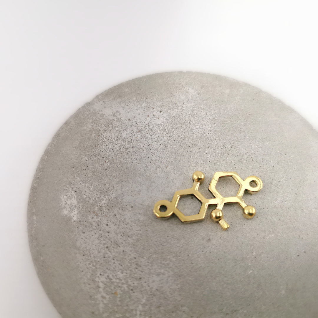Ketamine Molecule Necklace — Brass