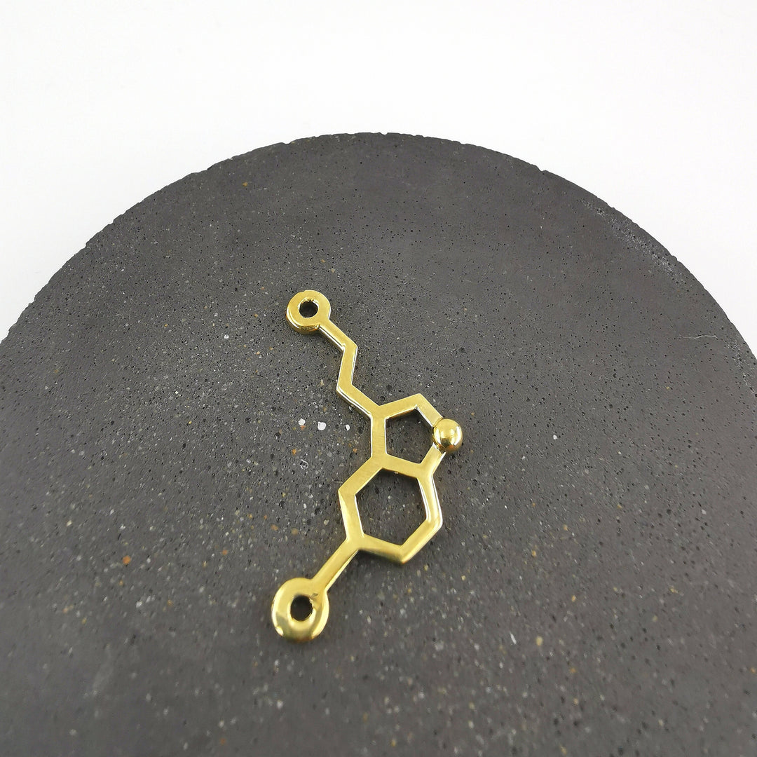 Serotonin Molecule Necklace — 18k Gold Plated