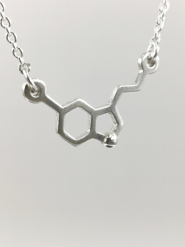 Serotonin Molecule Necklace — 925 Silver