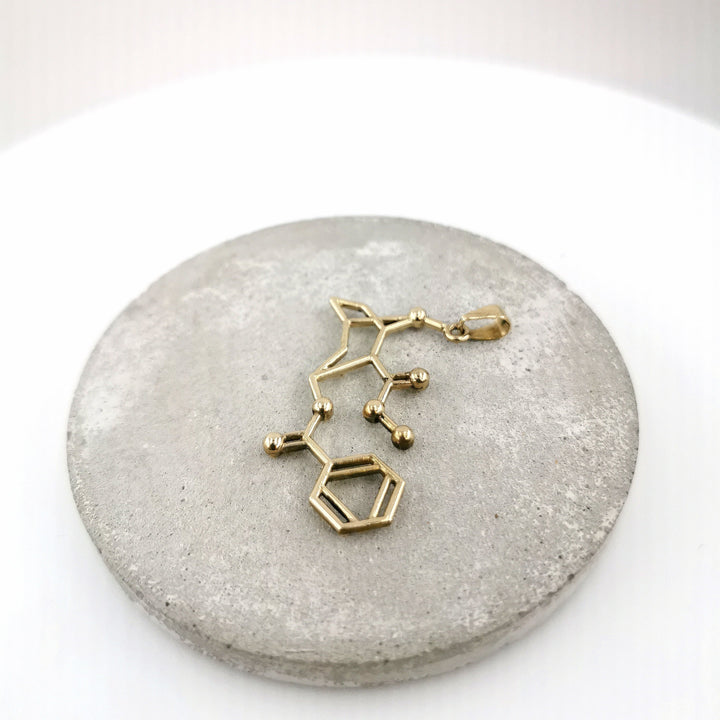 Cocaine Molecule Necklace — Brass