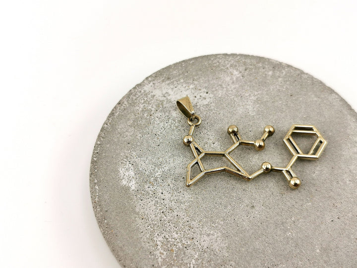 Cocaine Molecule Necklace — Brass