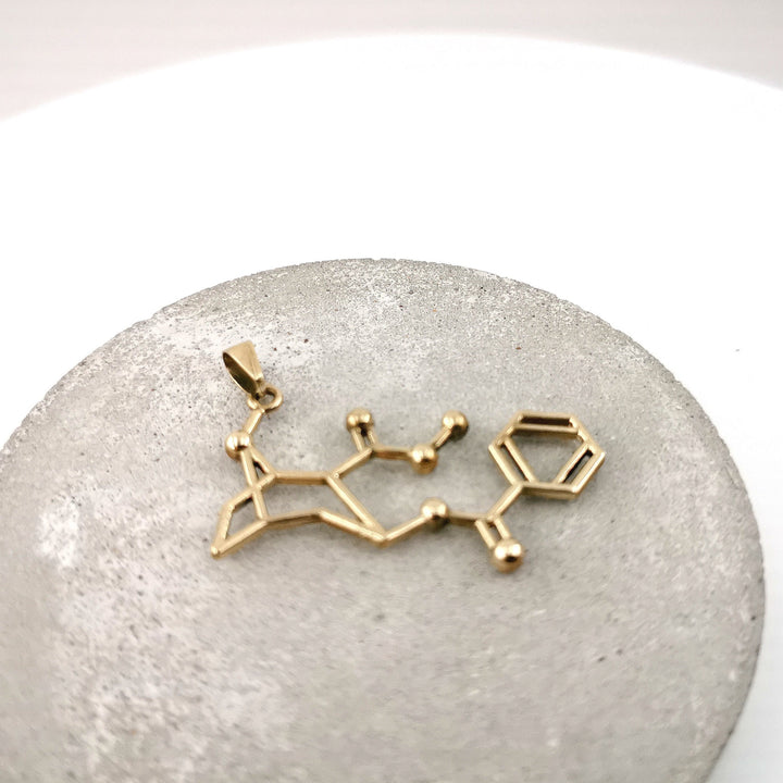 Cocaine Molecule Necklace — Brass