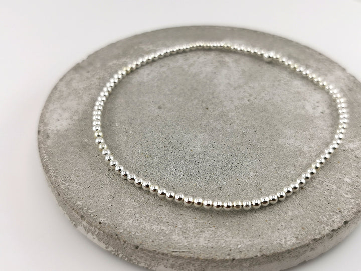 925 Silver Ball Bracelet , Stretchy Bracelet