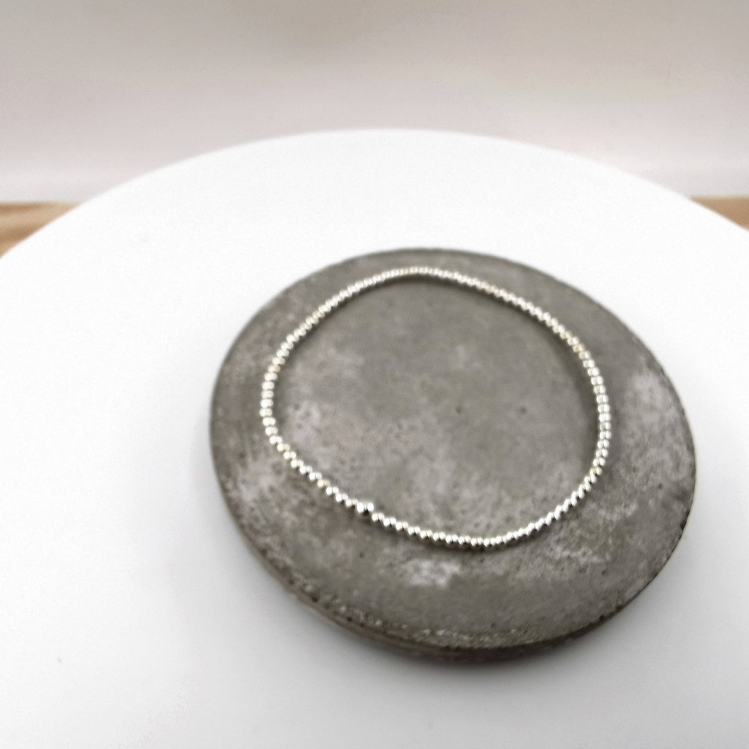 925 Silver Ball Bracelet , Stretchy Bracelet