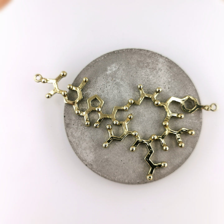 Oxytocin Necklace, Molecular Structure Necklace, Gold Oxytocin Molecule
