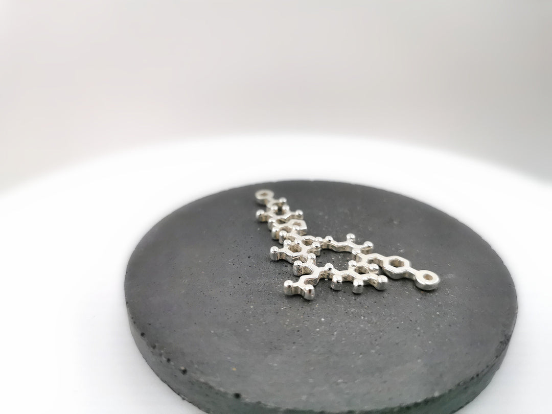 Oxytocin Molecule Necklace, Molecular Structure Necklace, 925 Silver Oxytocin Pendant