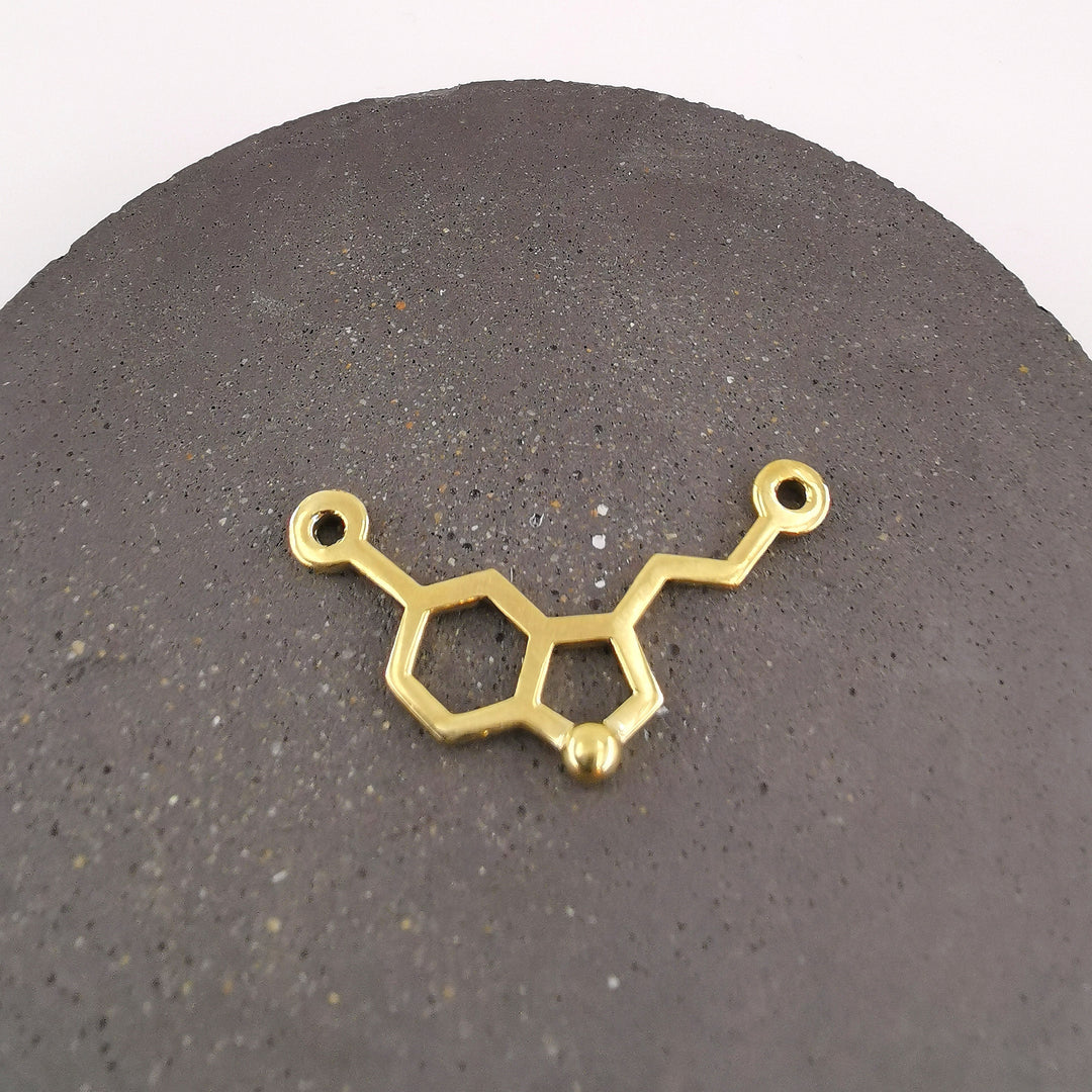 Serotonin Molecule Necklace — 18k Gold Plated