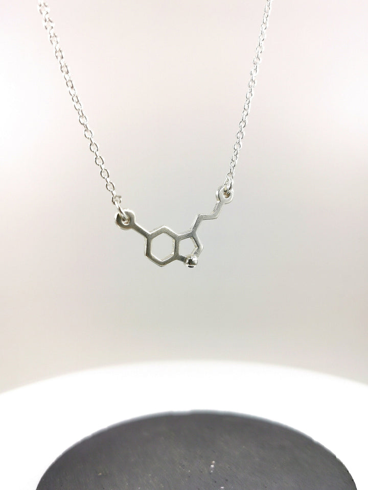 Serotonin Molecule Necklace — 925 Silver