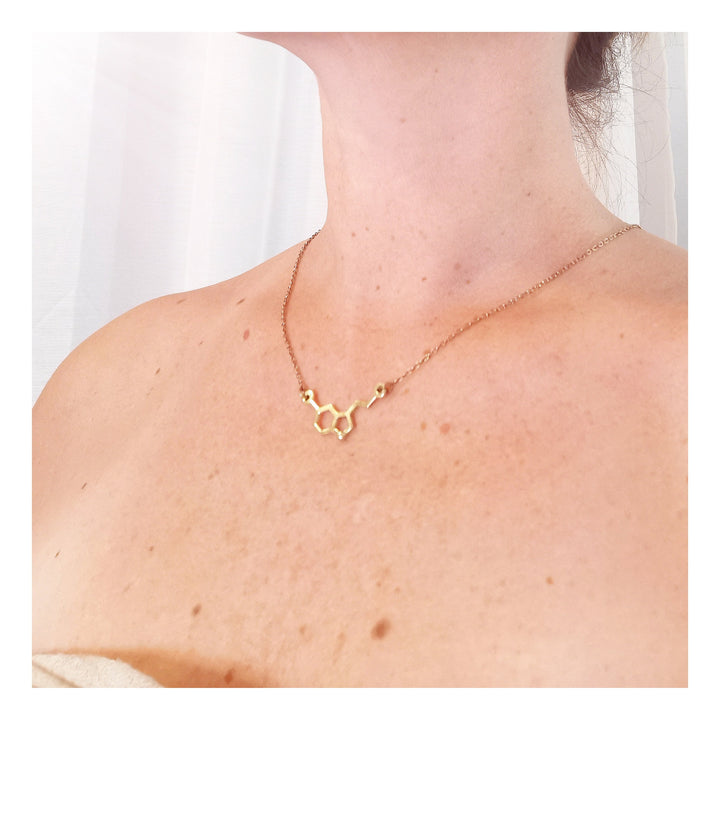 Serotonin Molecule Necklace — 925 Silver