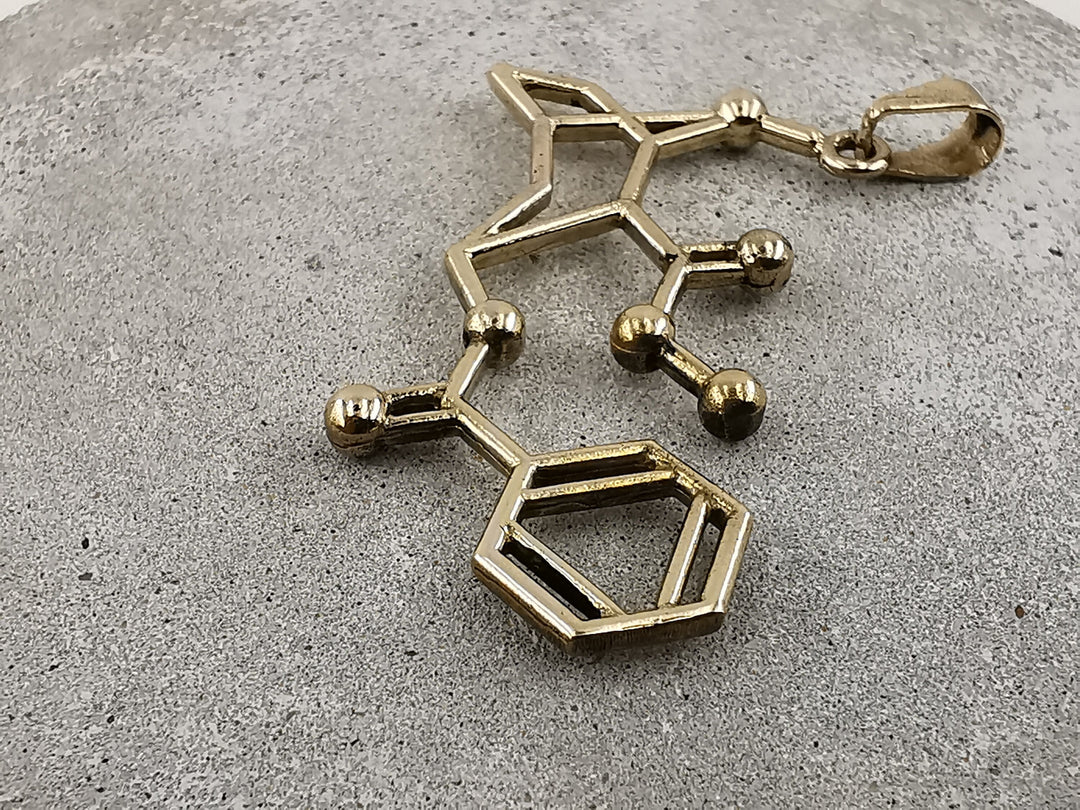 Cocaine Molecule Necklace — Brass