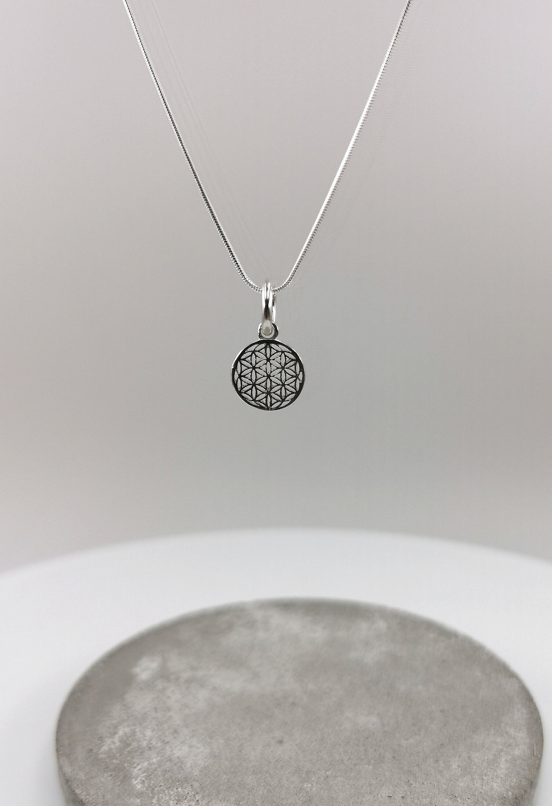 Small Flower of Life Charm Pendant 925 Silver