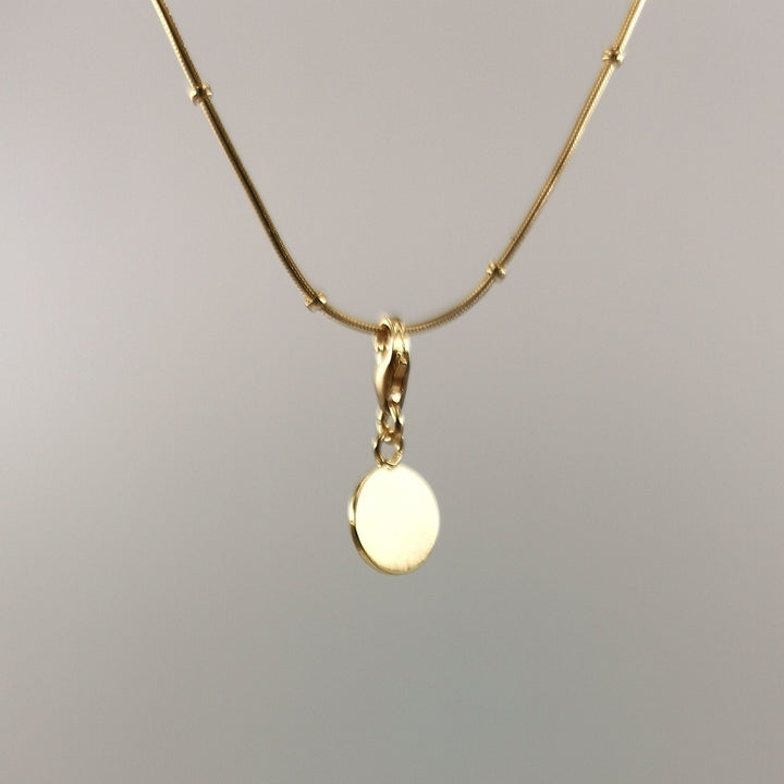 Gold Plated Clip on Charm Pendant
