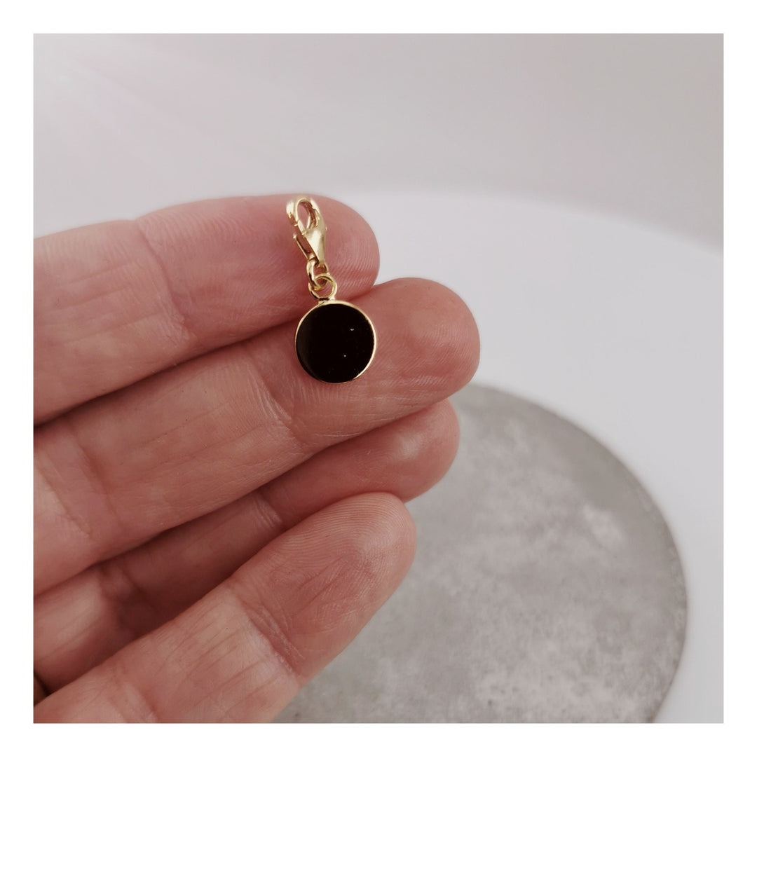 Gold Plated Clip on Charm Pendant