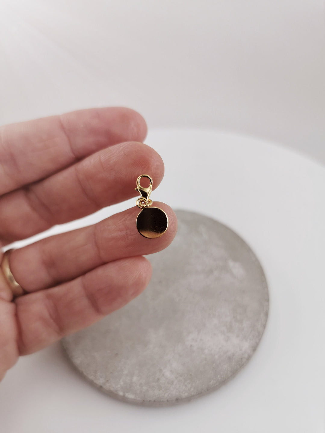 Gold Plated Clip on Charm Pendant