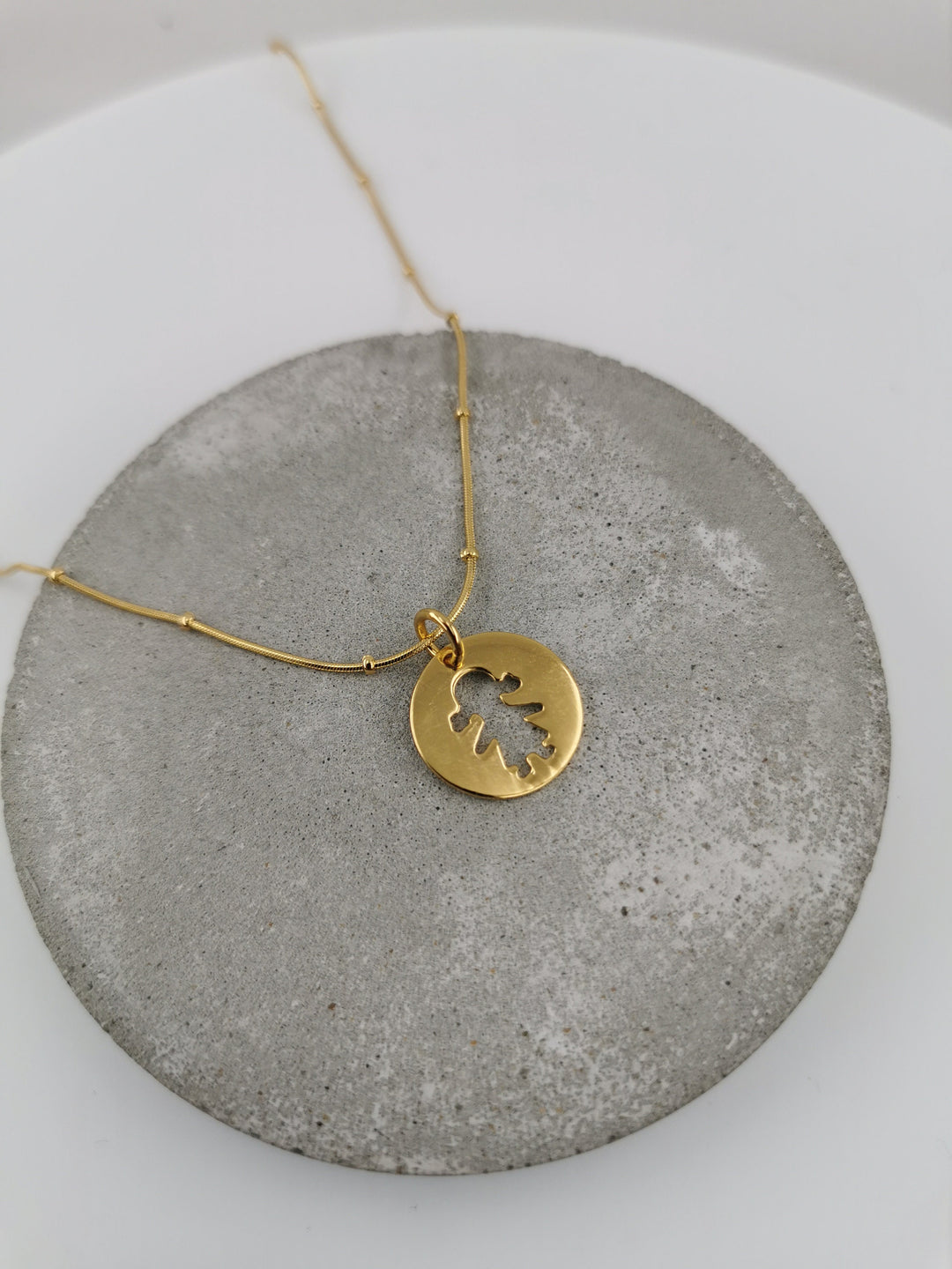 Girl Silhouette Charm Pendant, 18k Gold Plated Sterling Silver