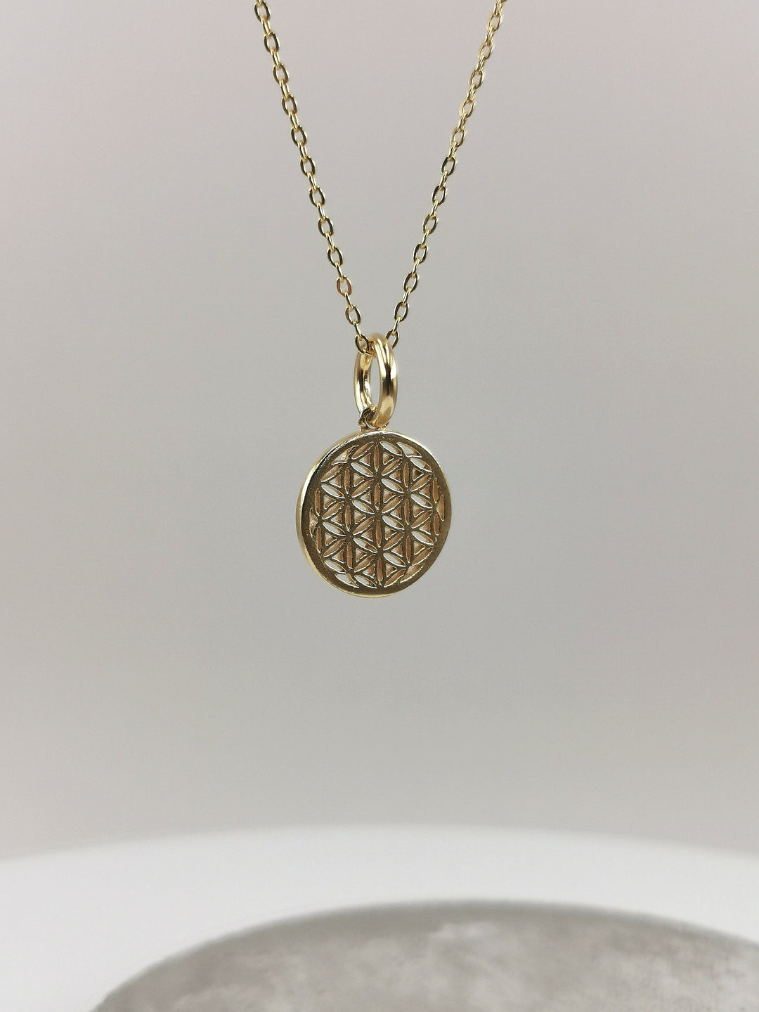Tiny Flower of Life Charm, Flower of Life Charm in 2 Sizes, Sacred Geometry Charm, Golden Flower of Life — 18k Gold Plated