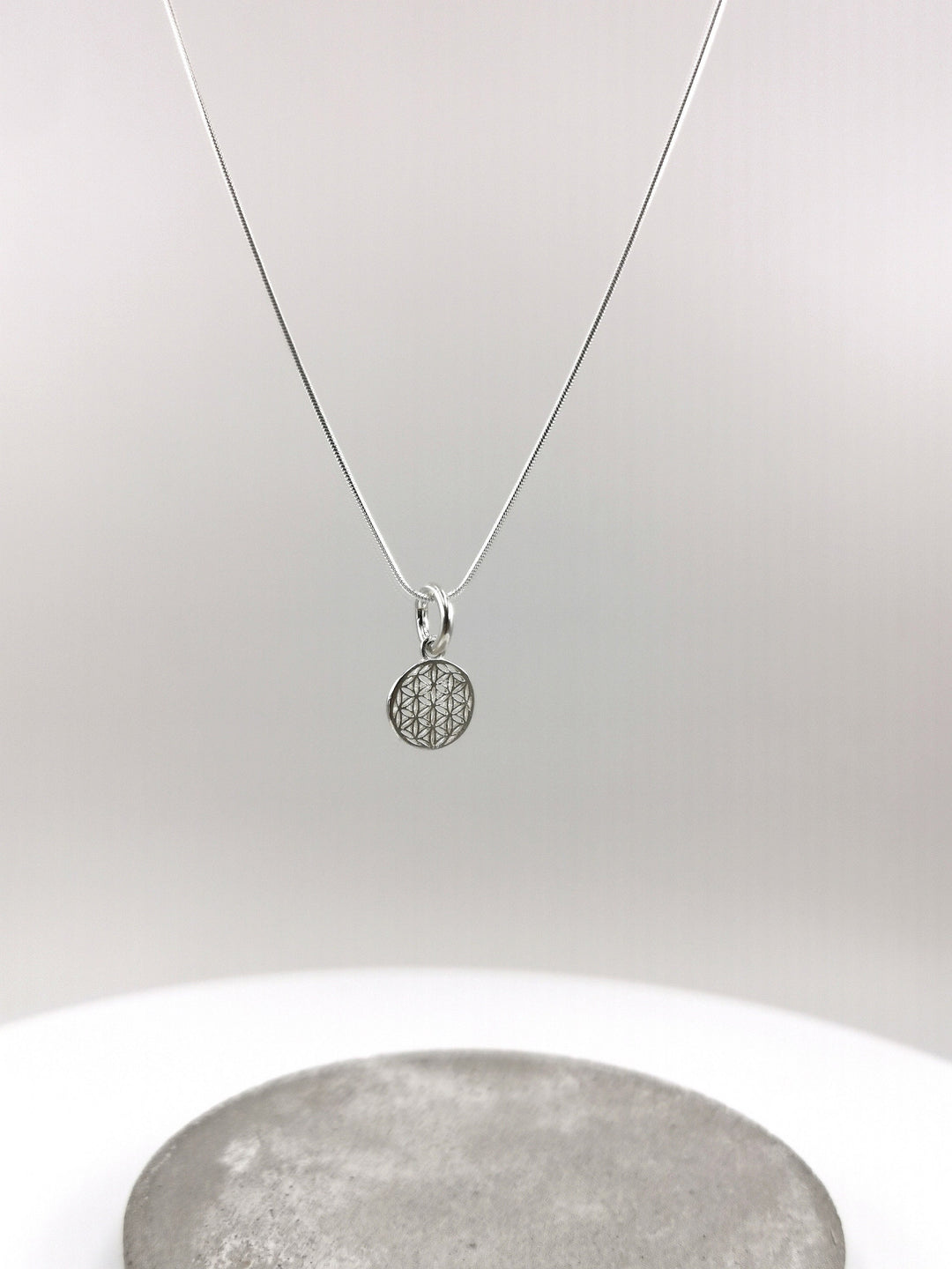 Small Flower of Life Charm Pendant 925 Silver