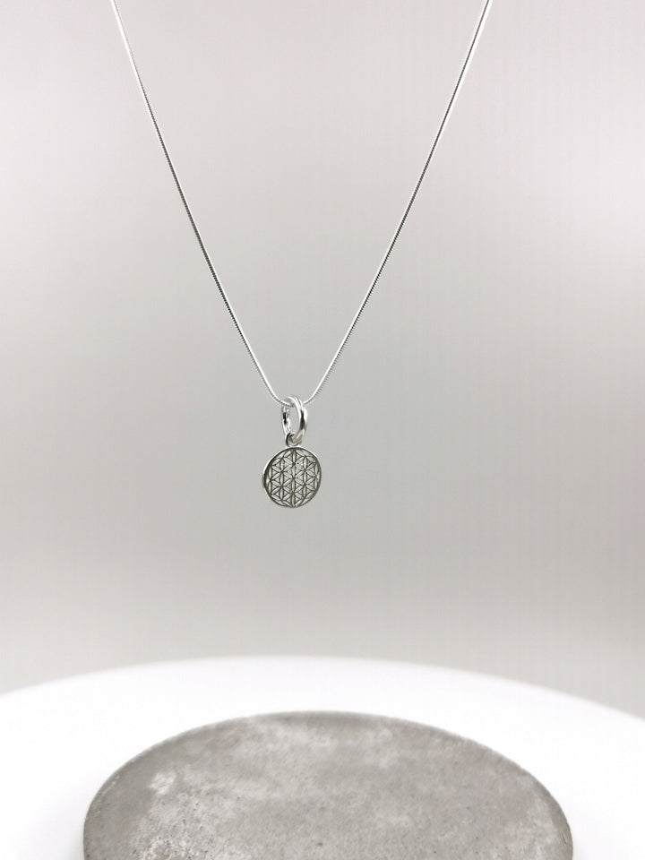 Small Flower of Life Charm Pendant 925 Silver