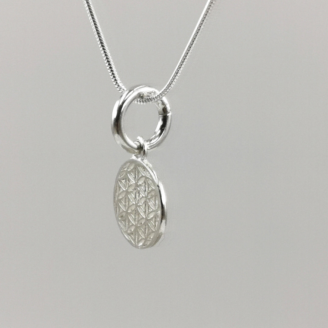 Small Flower of Life Charm Pendant 925 Silver