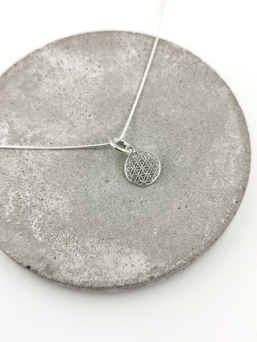 Small Flower of Life Charm Pendant 925 Silver