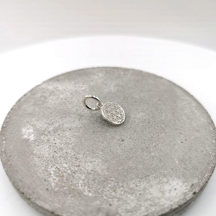 Small Flower of Life Charm Pendant 925 Silver