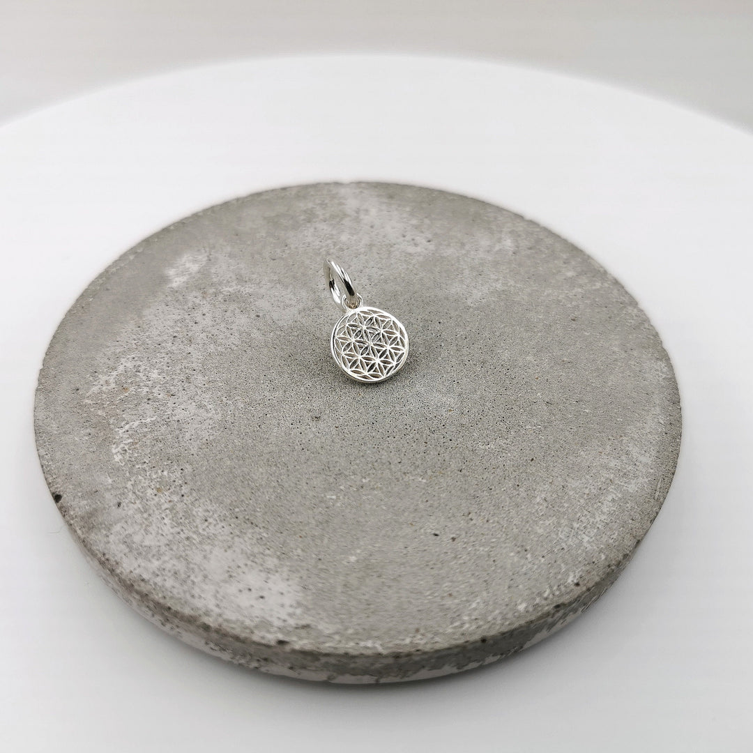 Small Flower of Life Charm Pendant 925 Silver