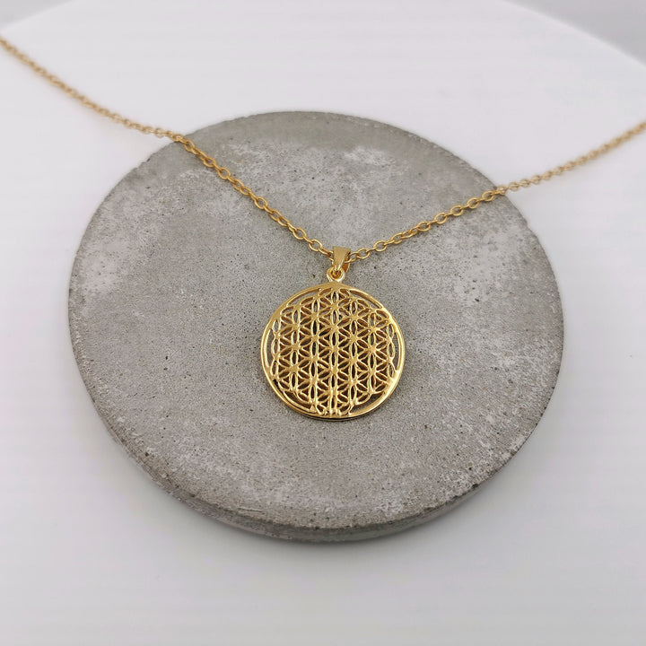 Flower of Life Pendant — 18k Gold Plated
