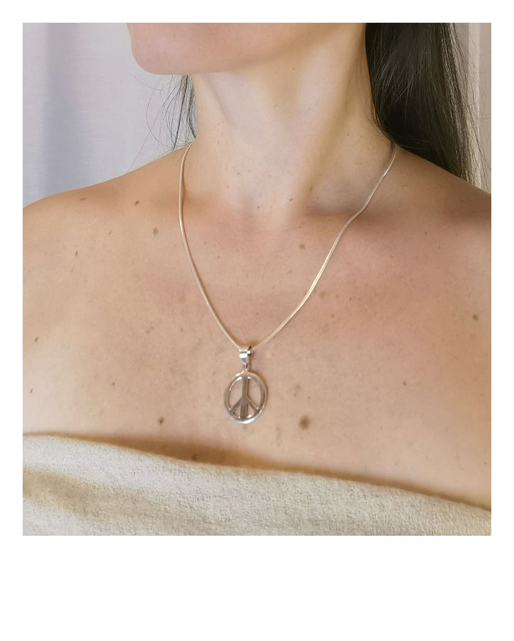 Peace Symbol Pendant — 925 Silver