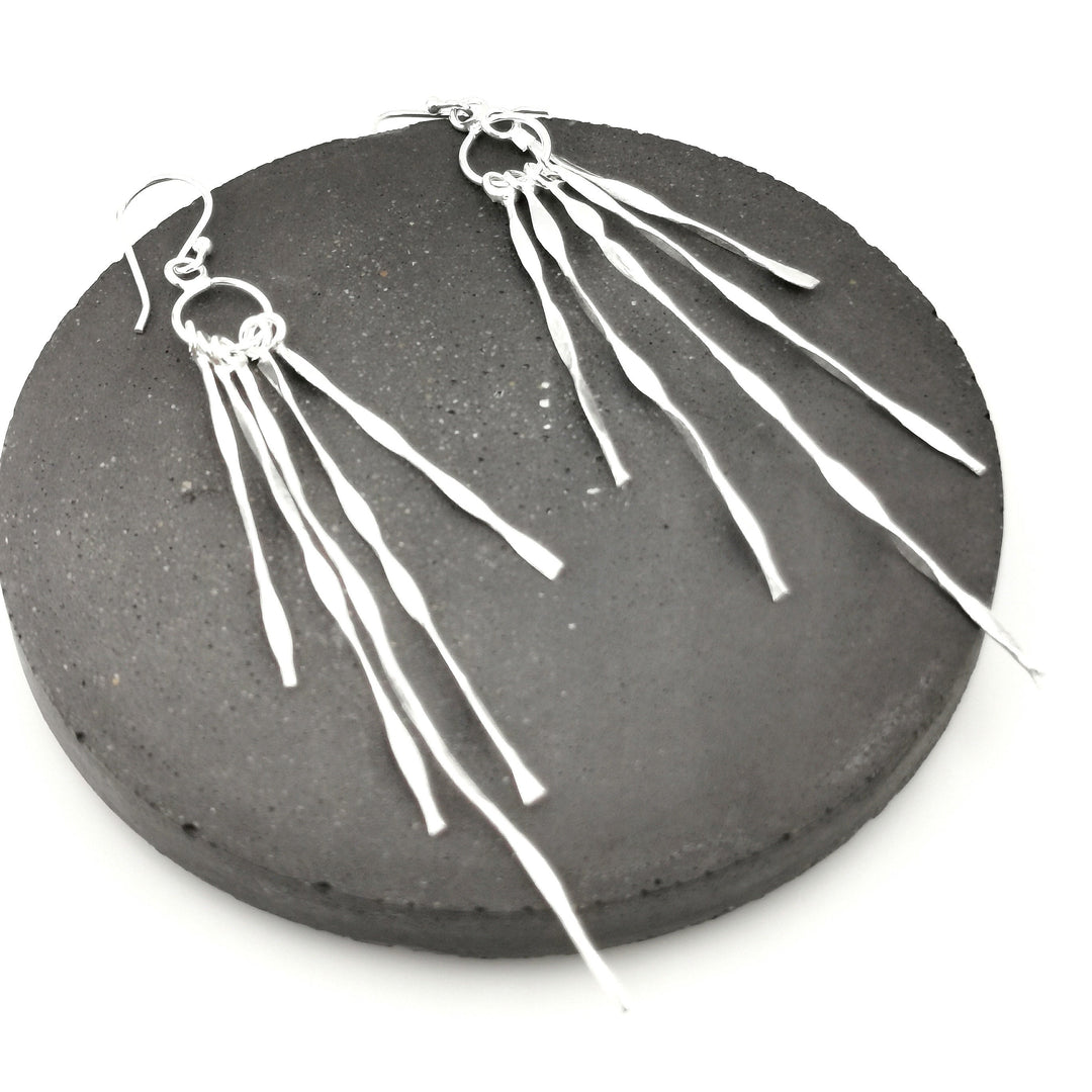 Long Fringe Dangle Earrings — 18k Gold Plated