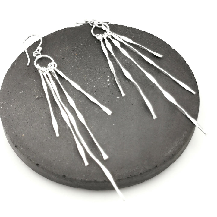 Long Fringe Dangle Earrings — 18k Gold Plated