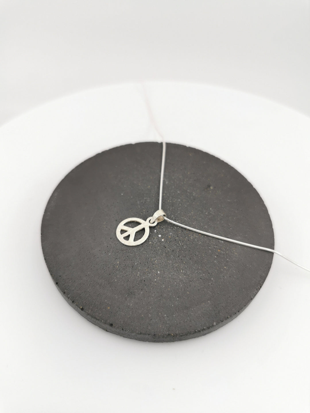 Matte 925 Silver Peace Symbol Pendant