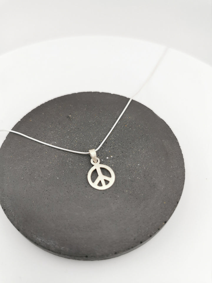 Matte 925 Silver Peace Symbol Pendant
