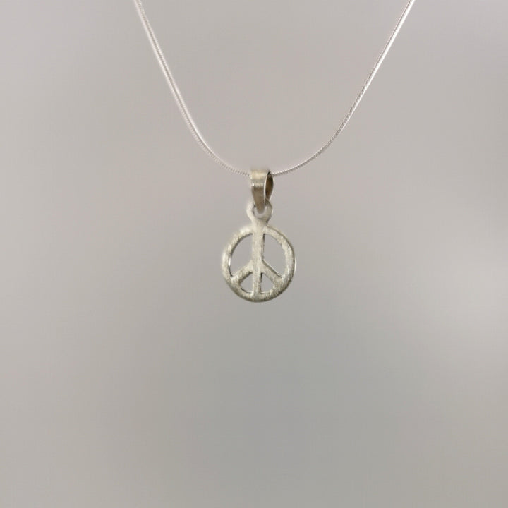 Matte 925 Silver Peace Symbol Pendant