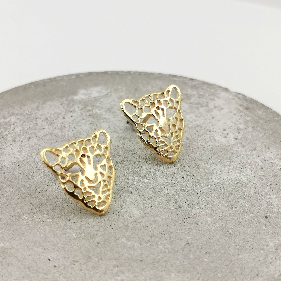 Leopard Stud Earrings – 18k Gold Plated