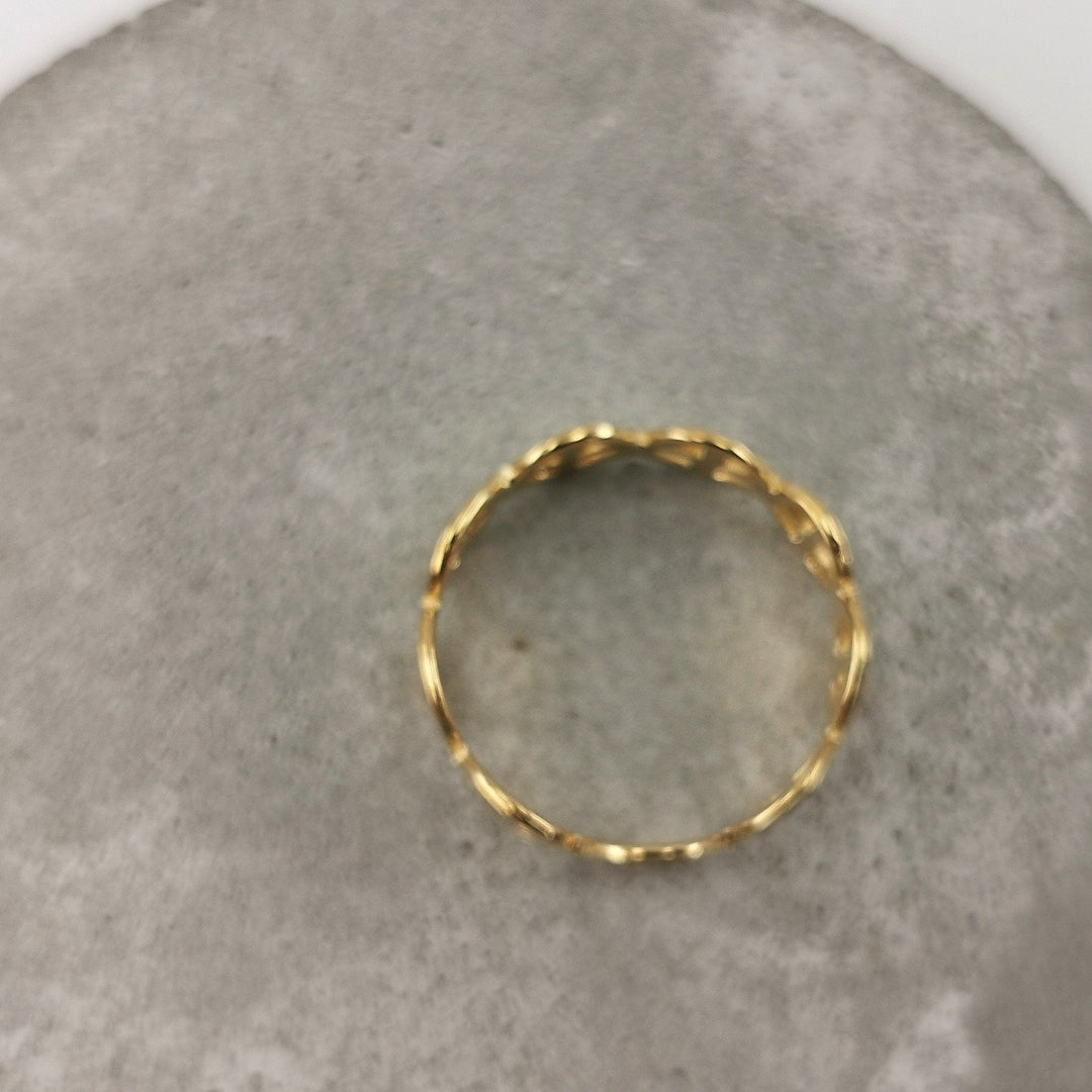18k Gold Plated Peace Symbol Ring