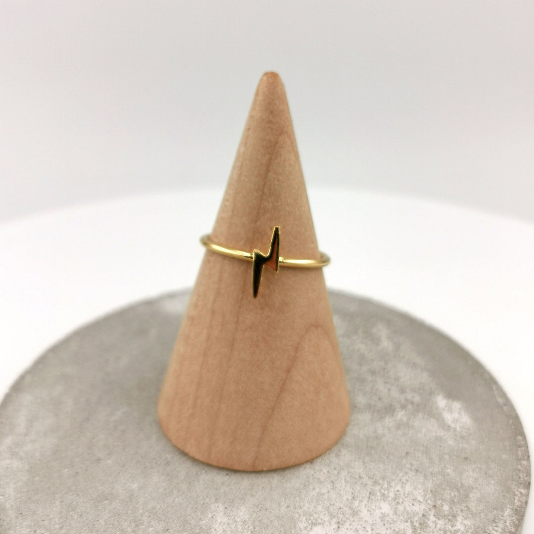 Delicate Gold Plated Ring with Thin Lightning