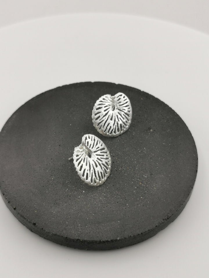 Jungle Leaf Stud Earrings — 925 Silver