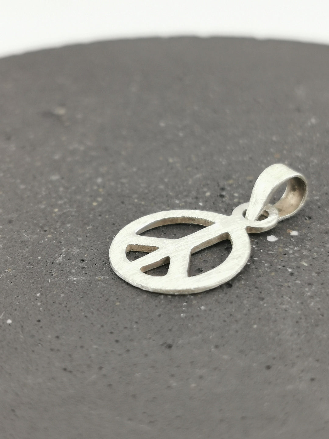 Matte 925 Silver Peace Symbol Pendant