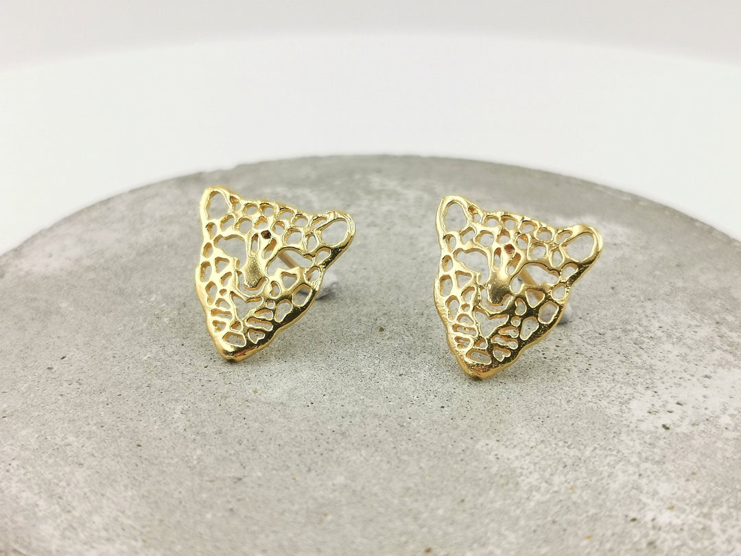 Leopard Stud Earrings – 18k Gold Plated