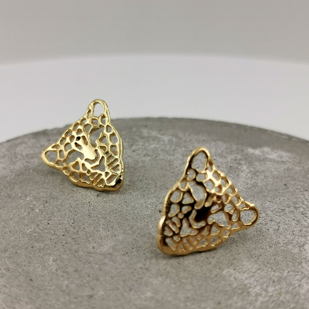Leopard Stud Earrings – 18k Gold Plated