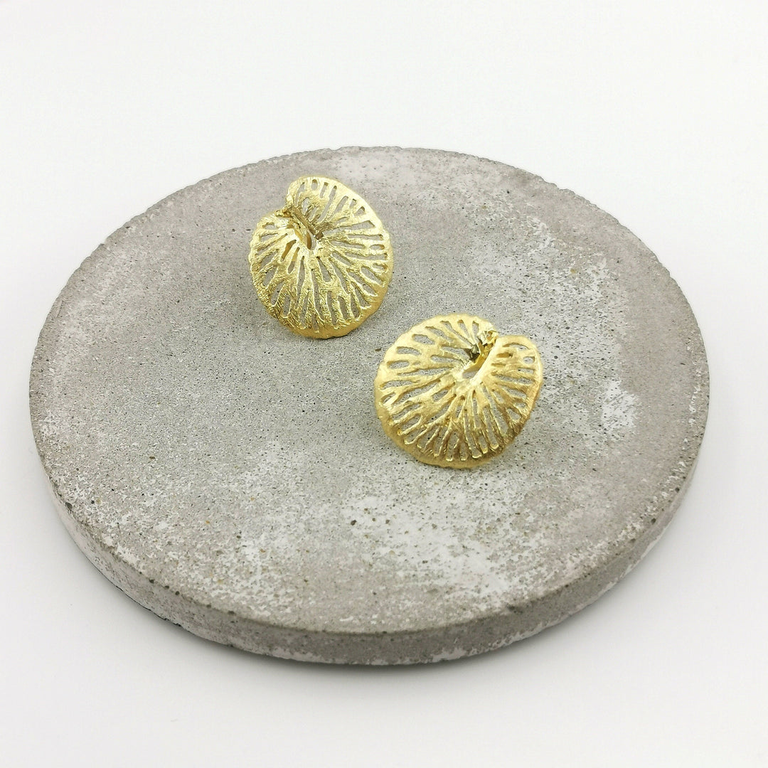 Jungle Leaf Stud Earrings — 18k Gold Plated