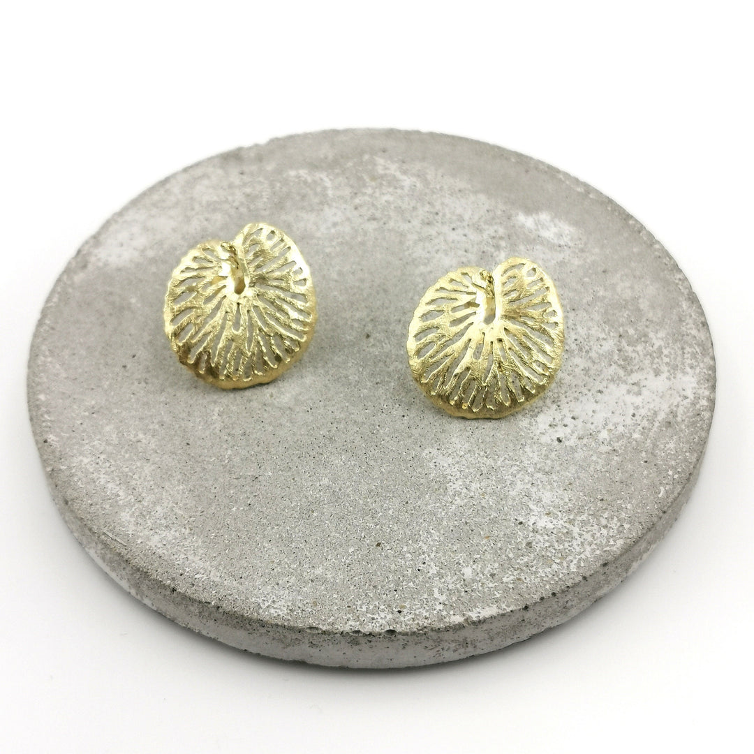 Jungle Leaf Stud Earrings — 18k Gold Plated
